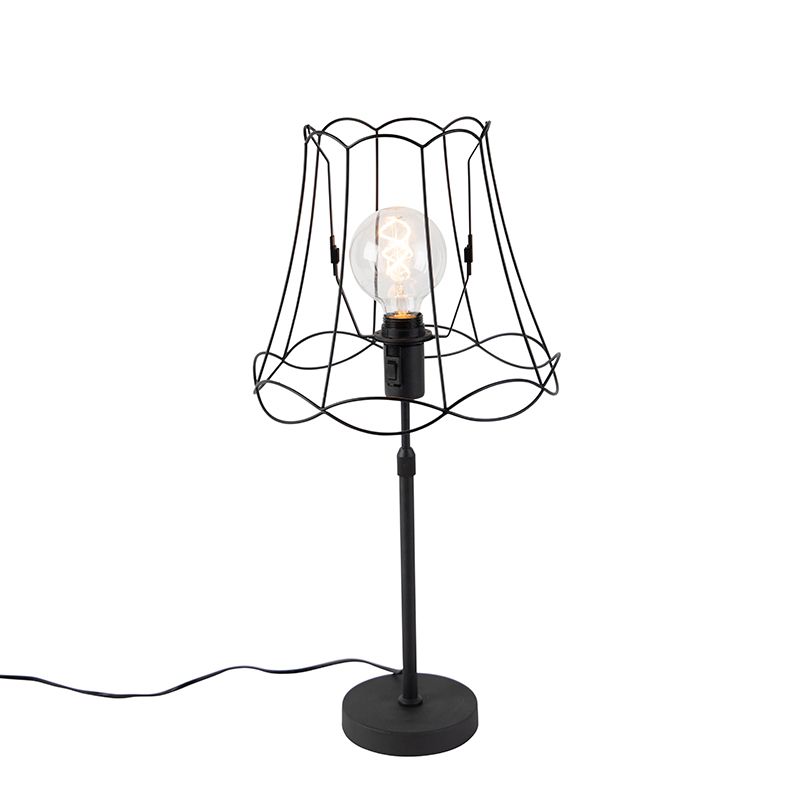 Tafellamp zwart met Granny Frame 30 cm verstelbaar - Parte