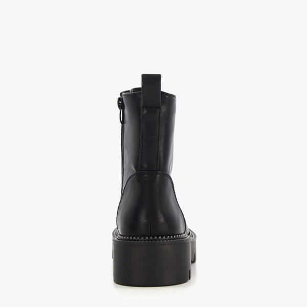 Blue Box dames veterboots met grove zool zwart