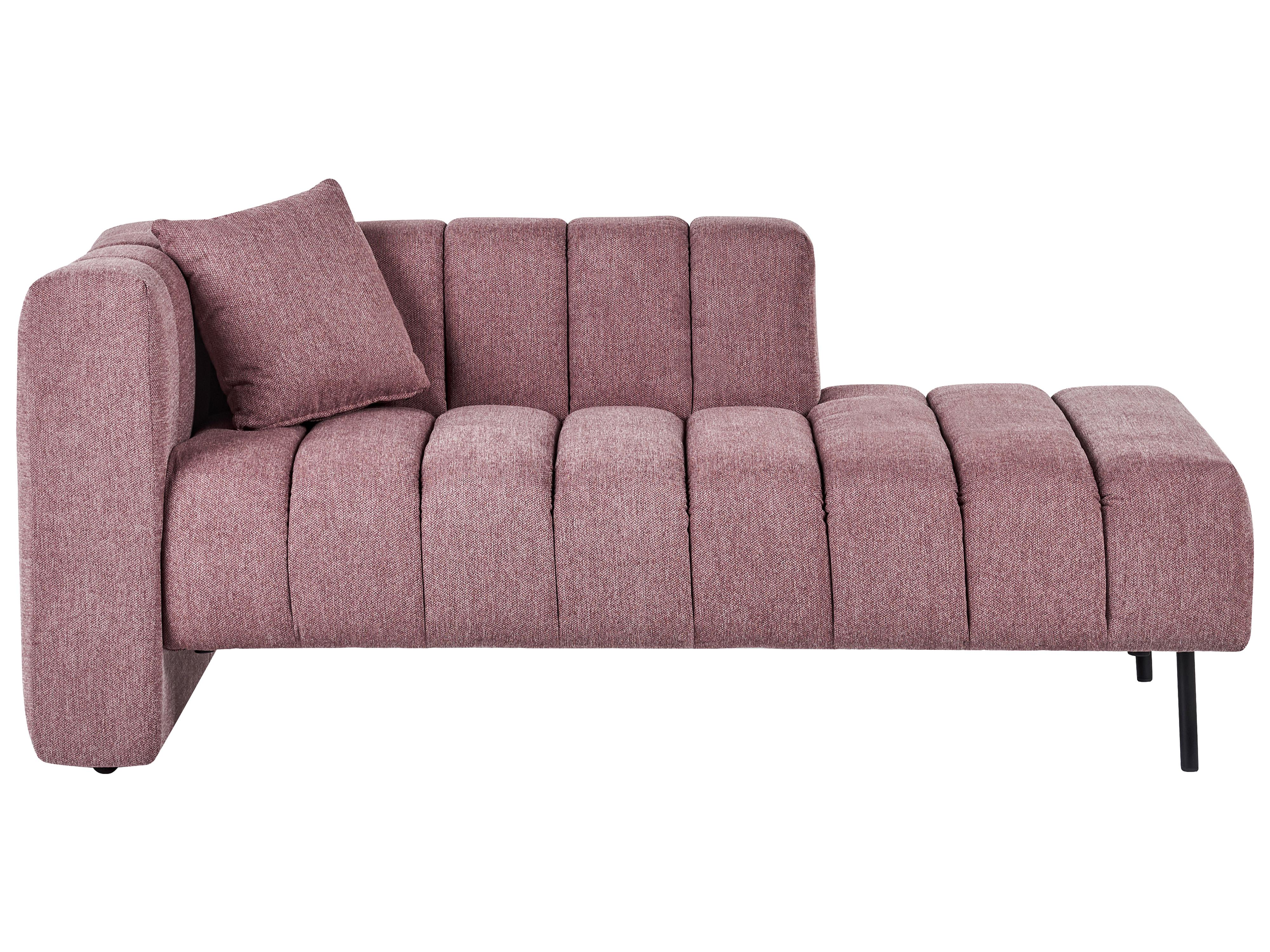 Linkszijdige chaise longue LANNILS Stof Roze