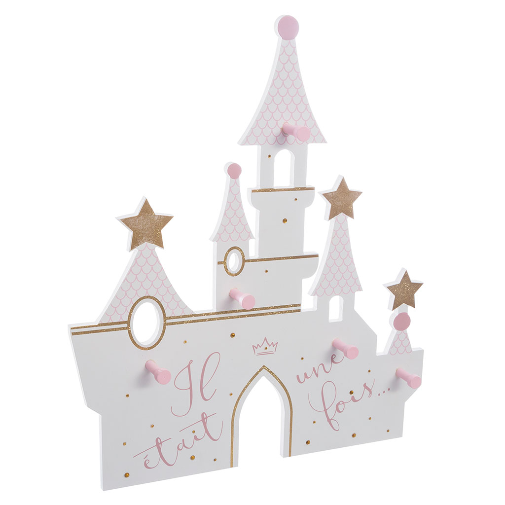 Patère murale château 5 têtes 40x45cm