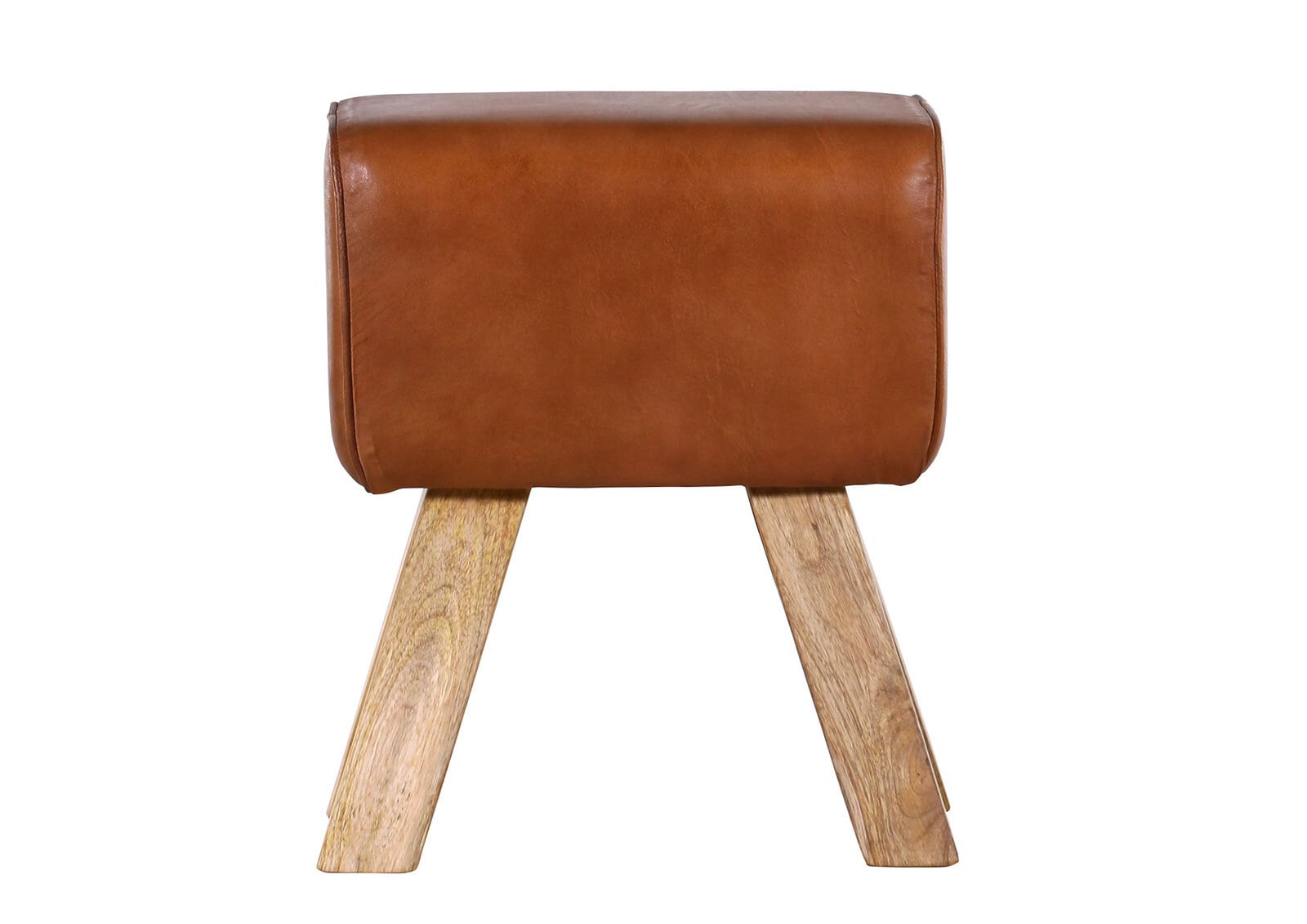 Hocker Pipe 40x47x33 cm braun, Ziegenleder, Vintage Look