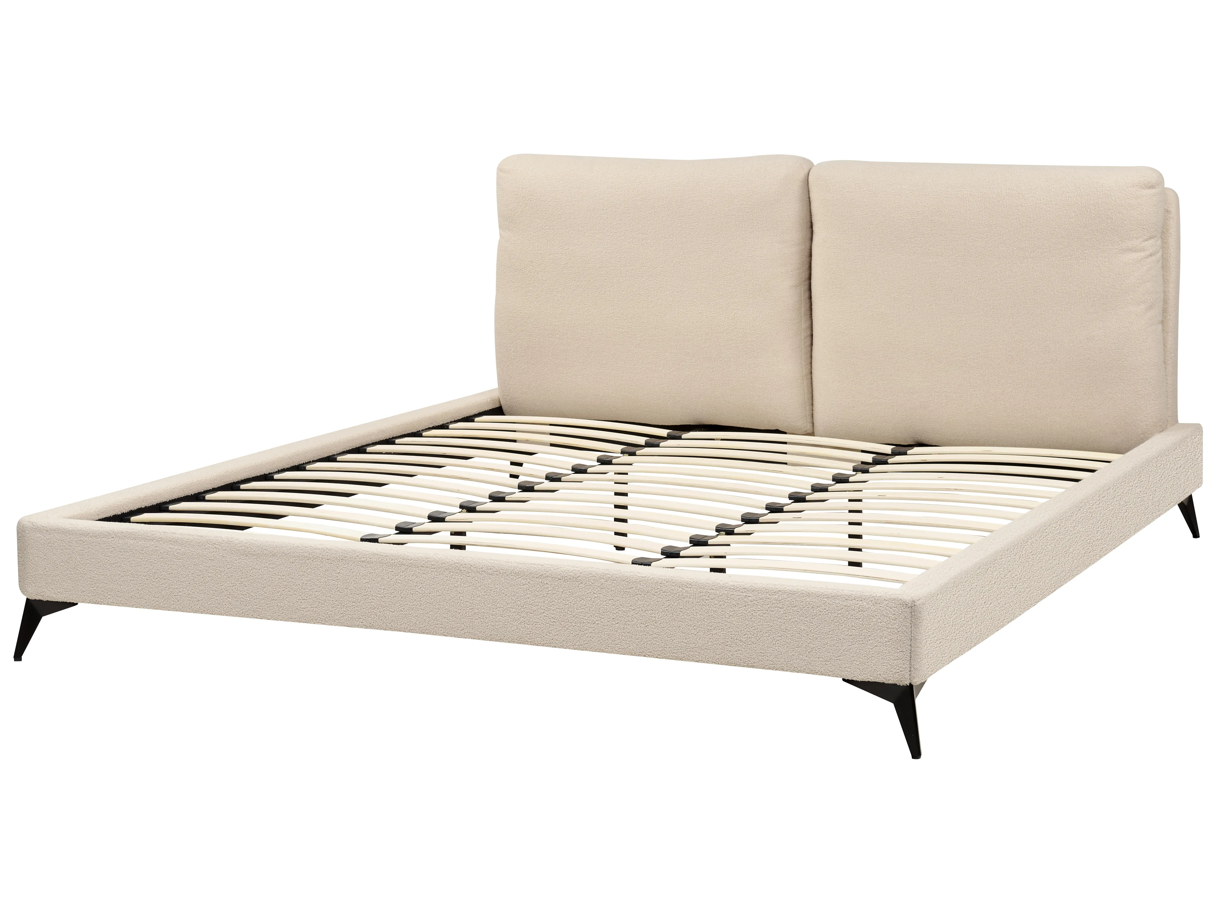 Bed Bouclé MELLE 180 x 200 cm Beige