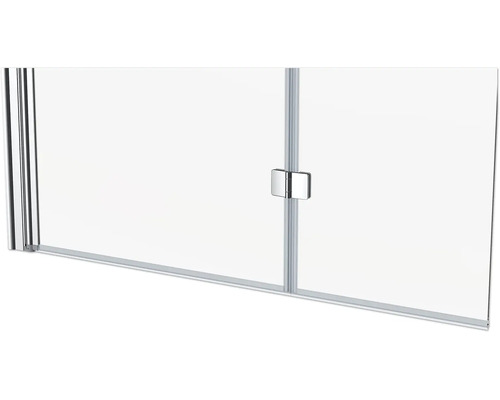 form&style 2-delige badwand CABIA 1120 x 1400 mm, glasdecor met horizontale strepen, profielkleur chroom