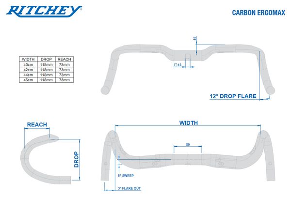 Cintre Ritchey WCS Carbon ErgoMax | 31.8 | Noir