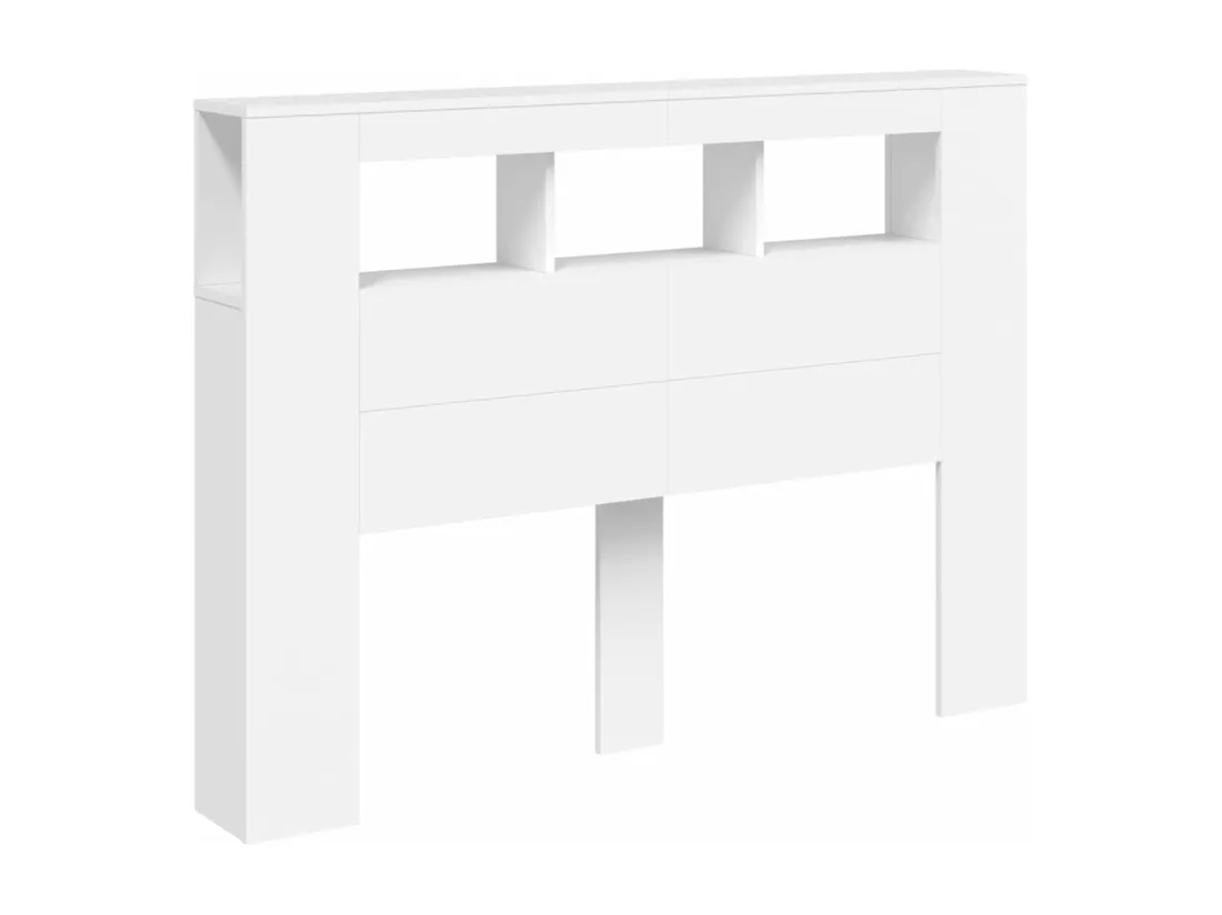 Tête de lit à LED blanc 140x18,5x103,5 cm bois d'ingénierie