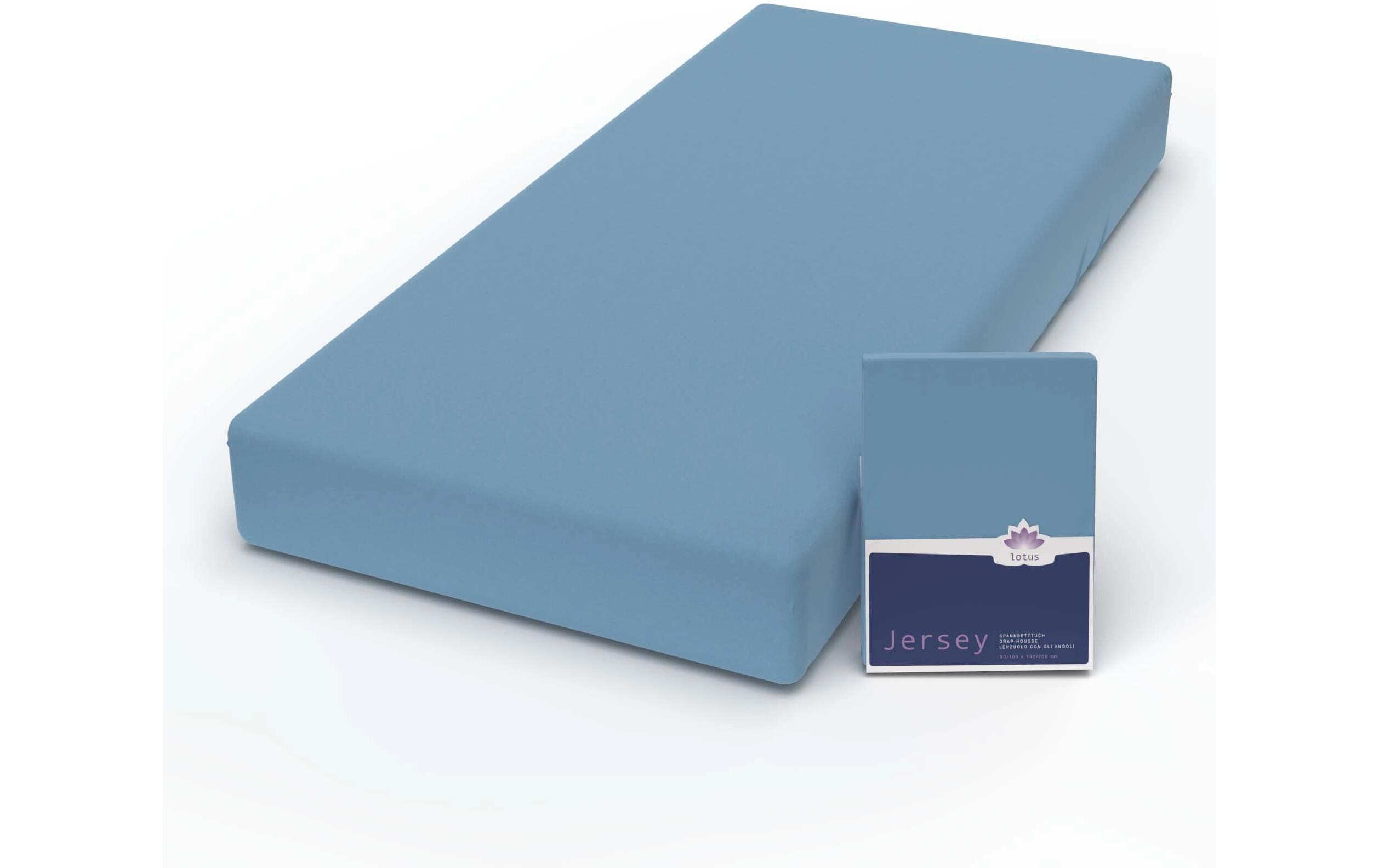 Fixleintuch Jersey Comfort 180 x 200 cm, BlauJersey Spannbetttuch aus 100% Baumwolle