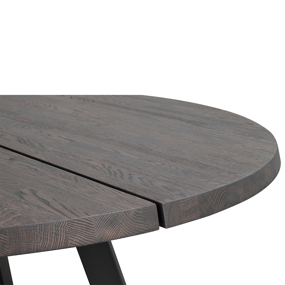 Eettafel Fred rond zwart Donkerbruin