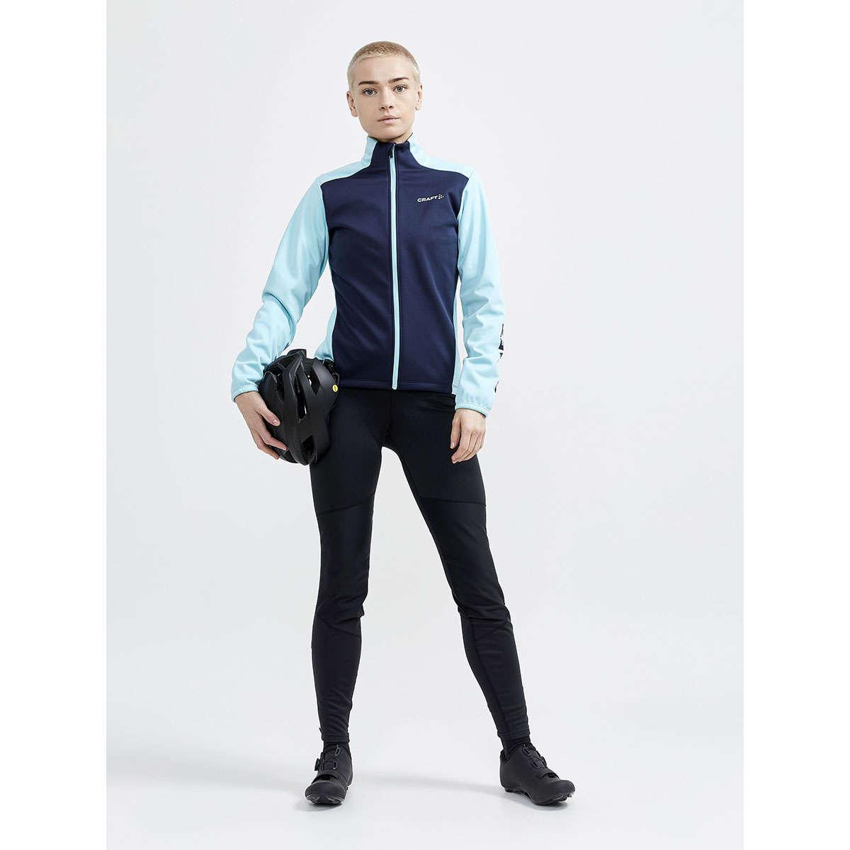 Craft Core Bike SubZ Wind Fietsbroek Lang Met Zeem en Bretels Zwart Dames
