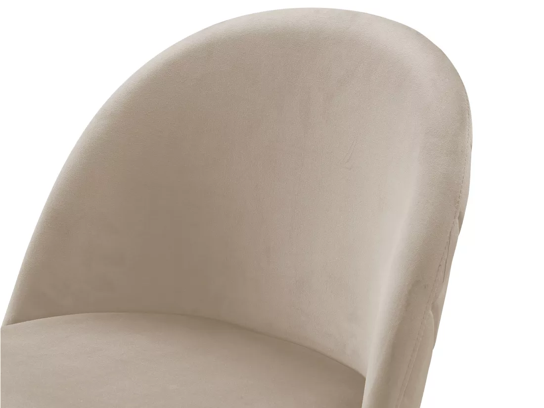 Lot de 2 tabourets de bar en velours et acier inoxydable doré - Beige - MELBOURNE