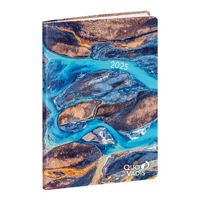 Quo Vadis Respire - Agenda - 2025 - semainier - reliure piquée - mini - 100 x 150 mm - portrait - Iceland - multicolore - carton