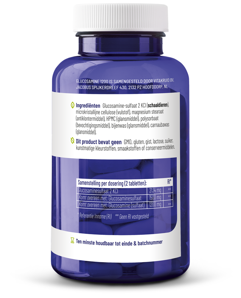 Vitakruid Glucosamine Sulfaat 2 Kci 1200Mg (120 tabletten)