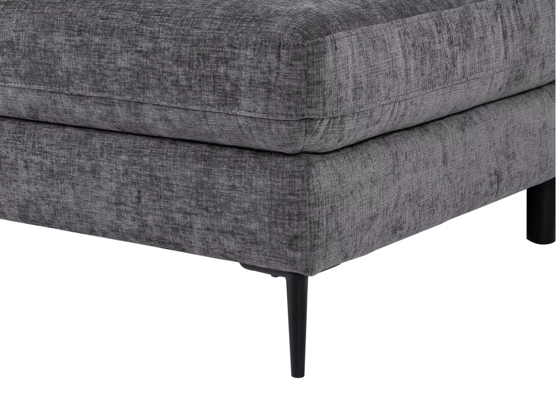 Canapé d'angle droit relax électrique en tissu gris anthracite FUSETA