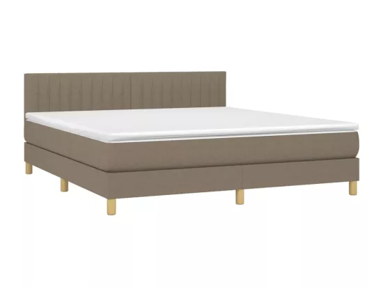 Sommier tapissier avec matelas et LED Taupe 180x200 cm Tissu