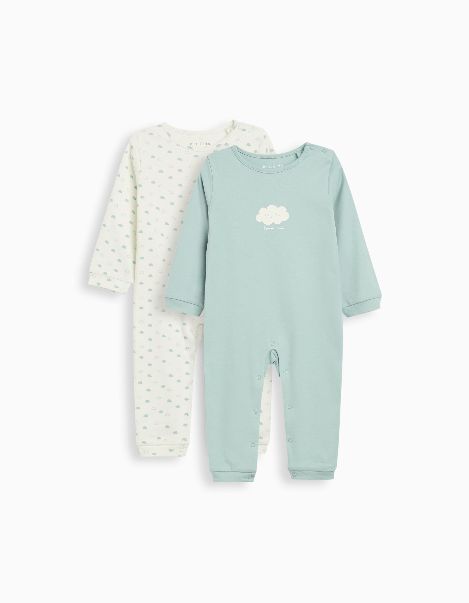 Pack 2 Babygrows, Menino, Verde Claro
