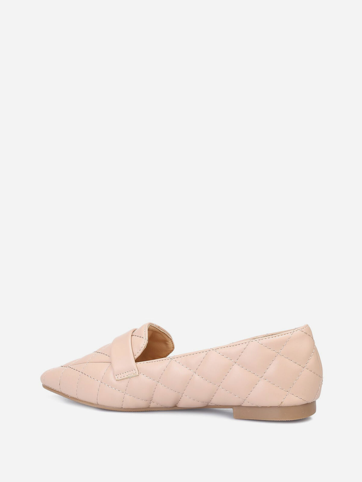 Mocassins matelassées bout pointu- Beige