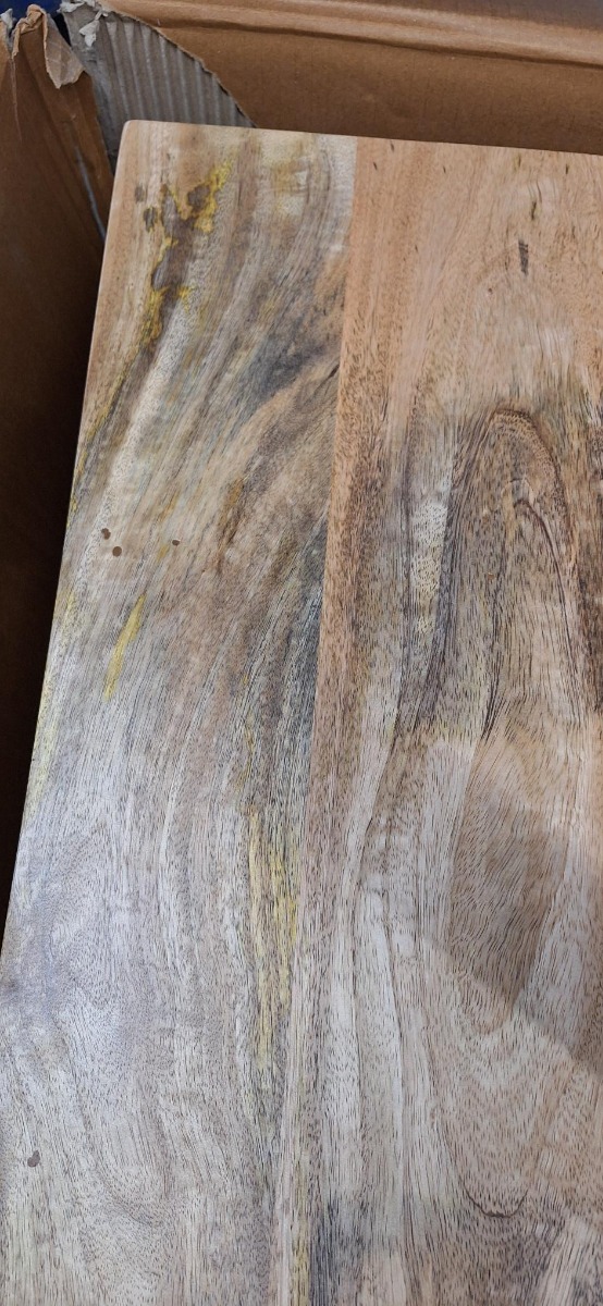 SCHADEMODEL: Livli Estrela badmeubel met ribbelfront 90cm mangohout zonder waskom