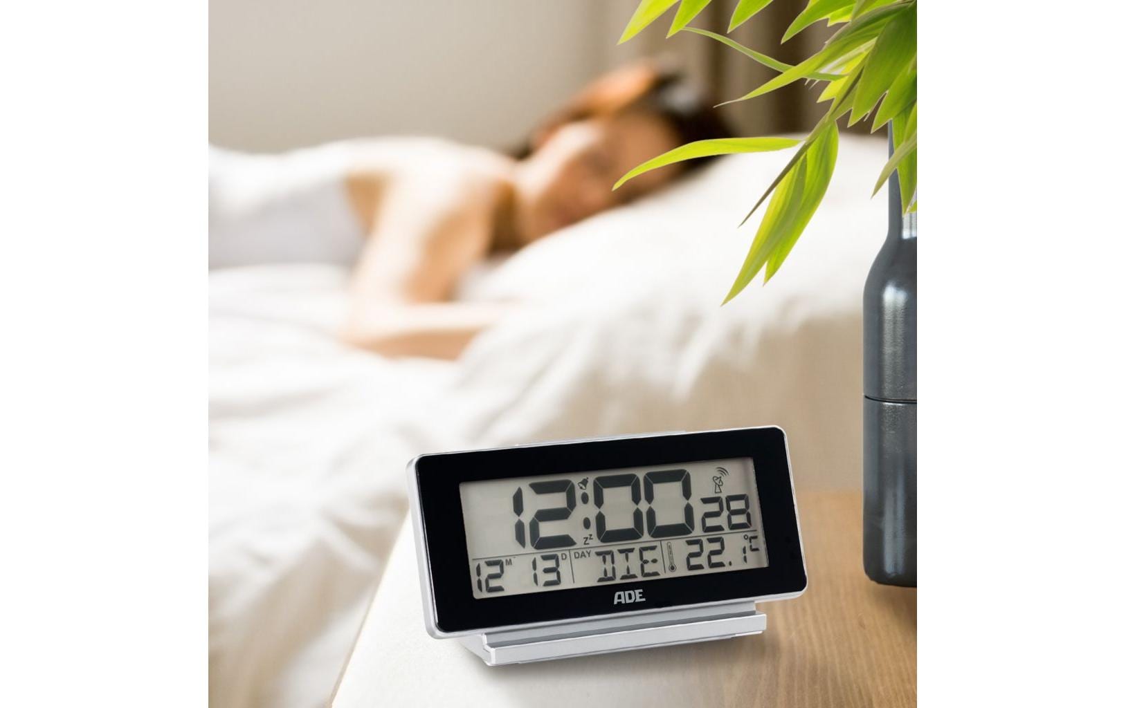 Digitalwecker Temperatur-& DatumsanzeigeFunkwecker mit Kalender und Schlummerfunktion