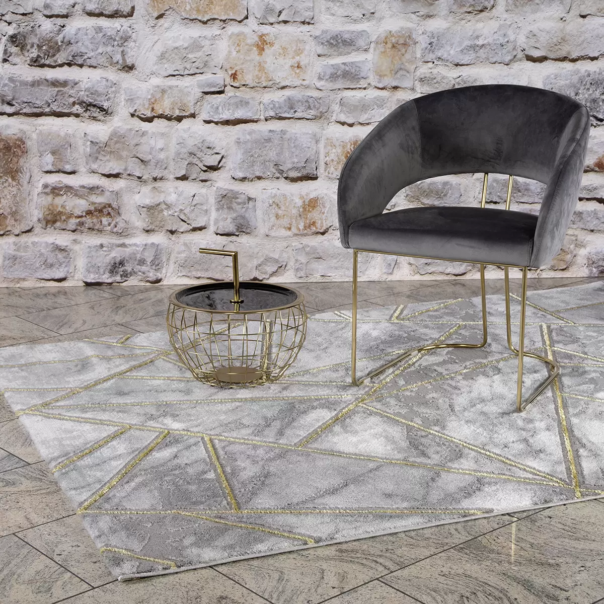Teppich Marmaris gold,silber