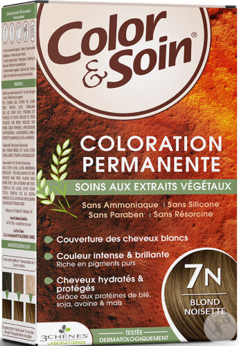 Color & Soin Coloration Permanente Aux Extraits Végétaux 7N Blond Noisette 1 Kit