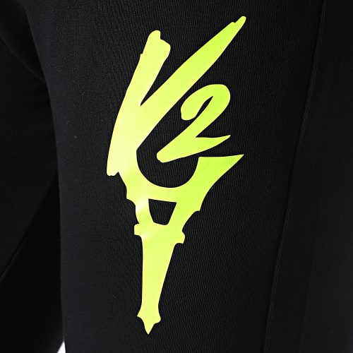 Pantalon Jogging Logo Noir Jaune Fluo