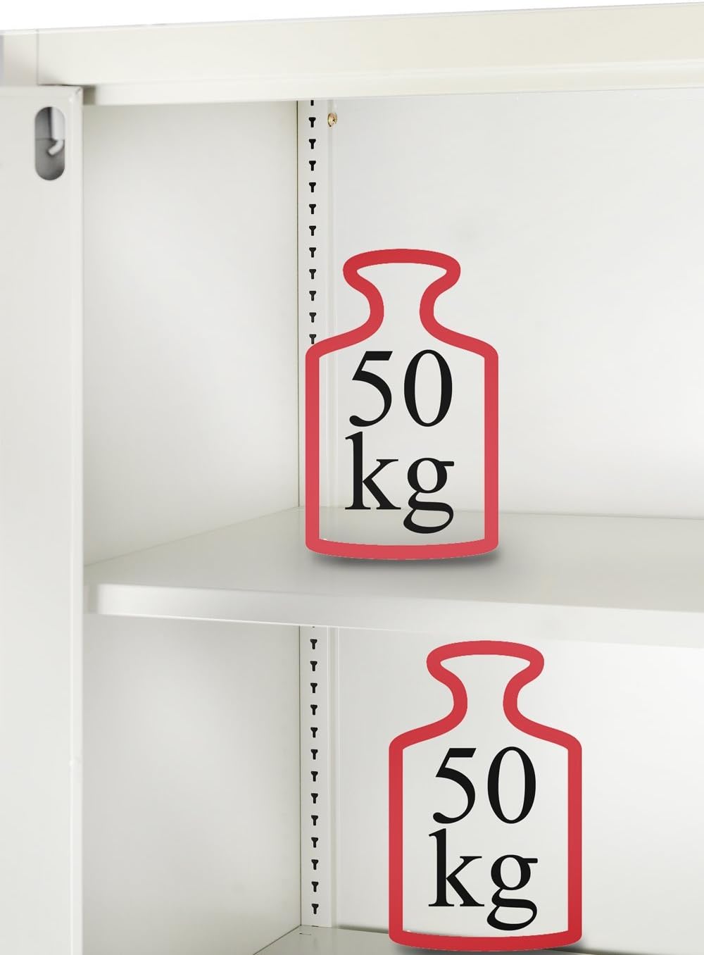 Jan Nowak 2er Set Aktenschrank C001H Büroschrank Metallschrank Werkzeugschrank 4 Einlegeböden Drehgriff Pulverbeschichtung Flügeltürschrank Abschließbar 195 cm x 90 cm x 40 cm (Grau)