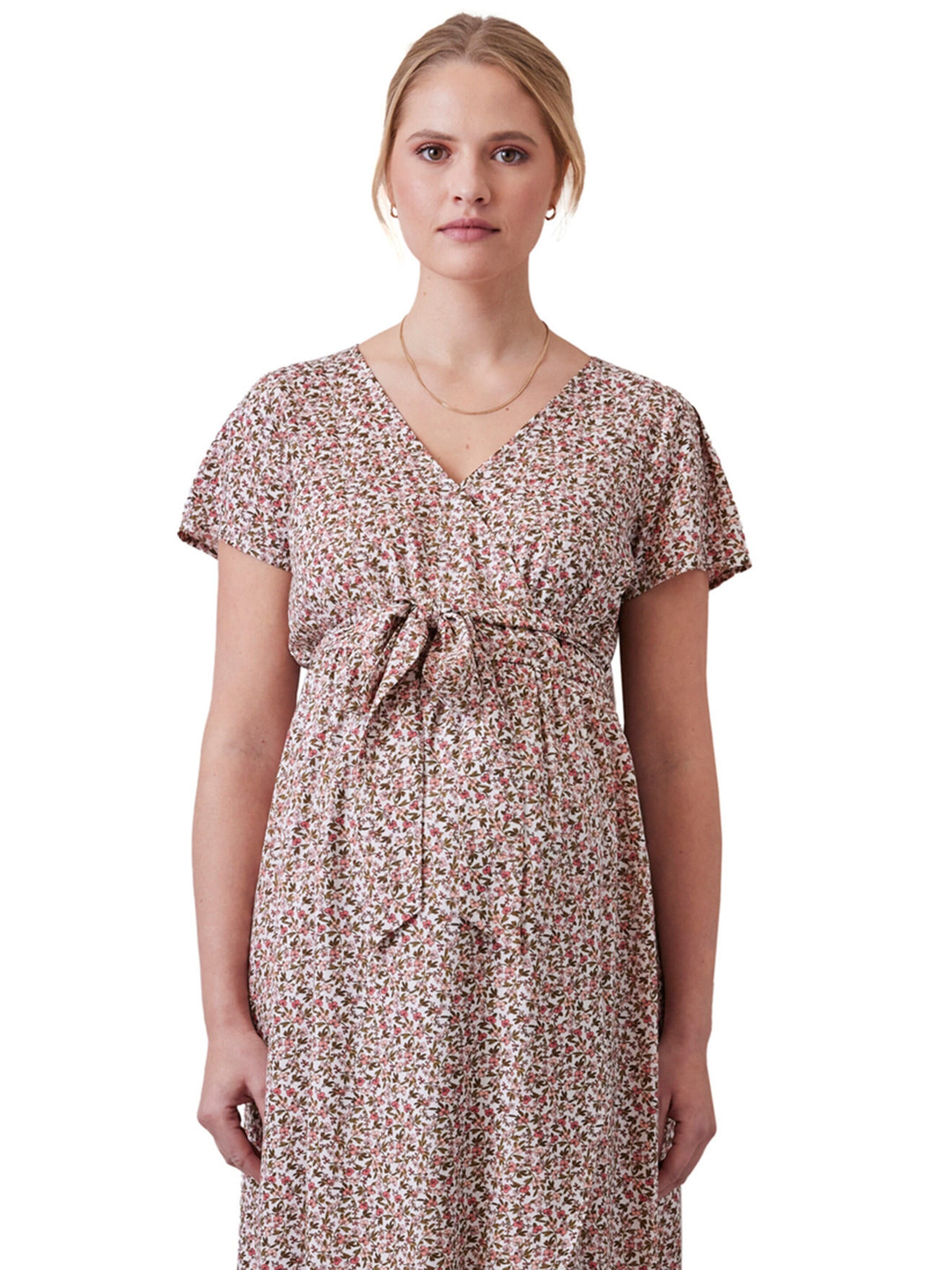 Vertbaudet Kleid mit Bindegürtel, Schwangerschaft & Stillzeit wollweiß
