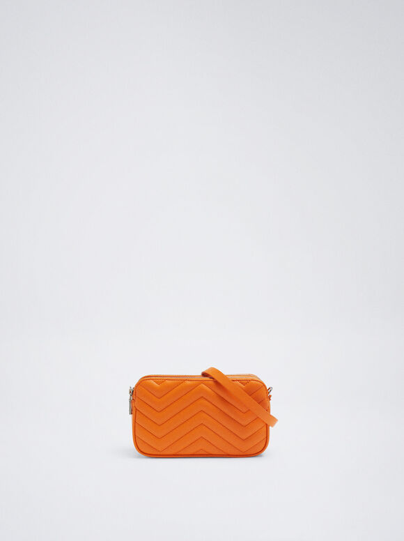 Bolsa matelassada com corrente - Laranja