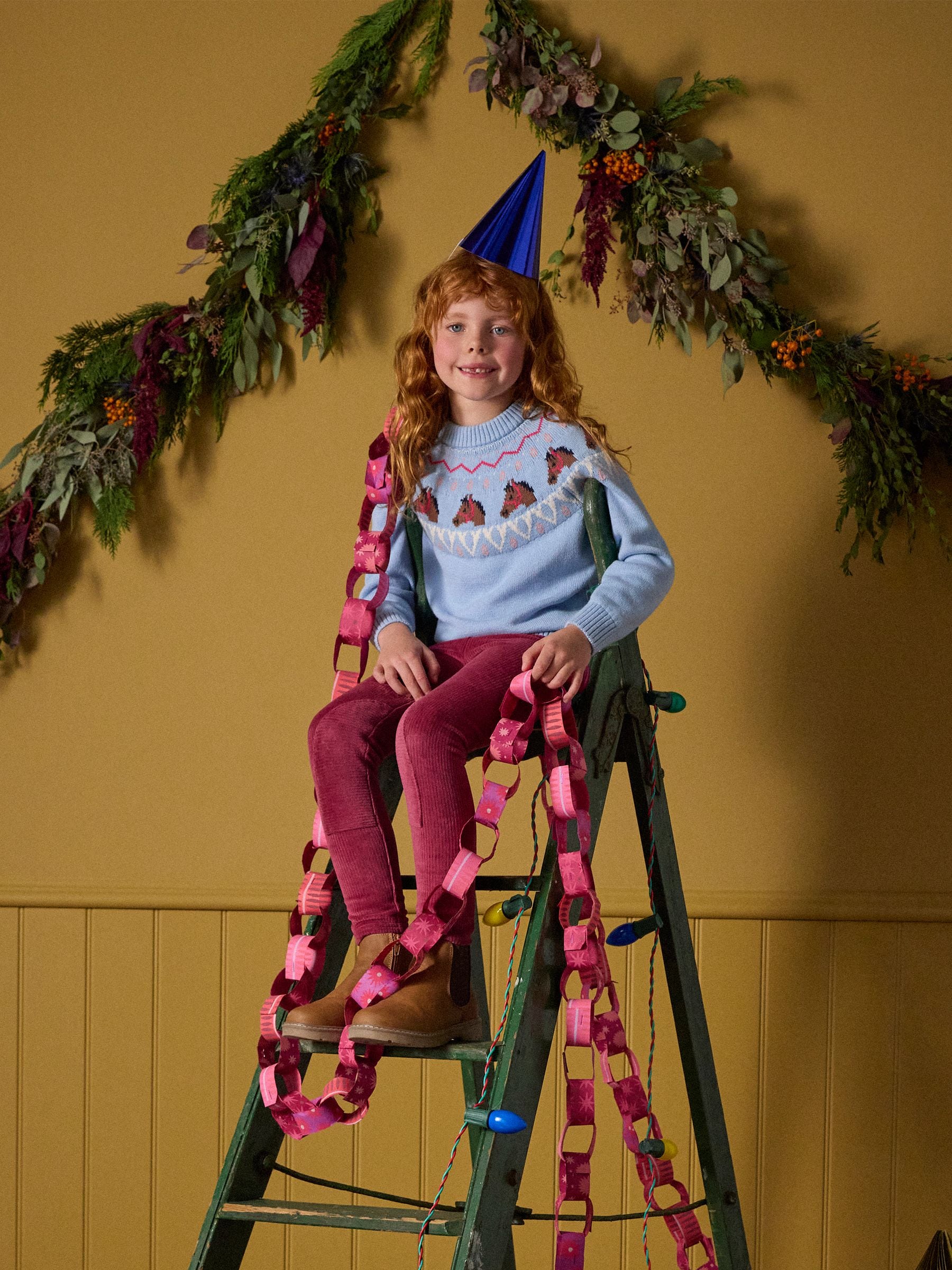 Joules Girls' Fair Isle Knitted Jumper