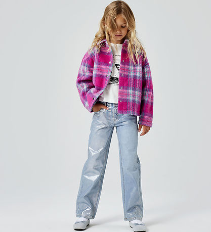 Name It T-Shirt - Cropped - NkfNole - Jet Stream m. Glitter
