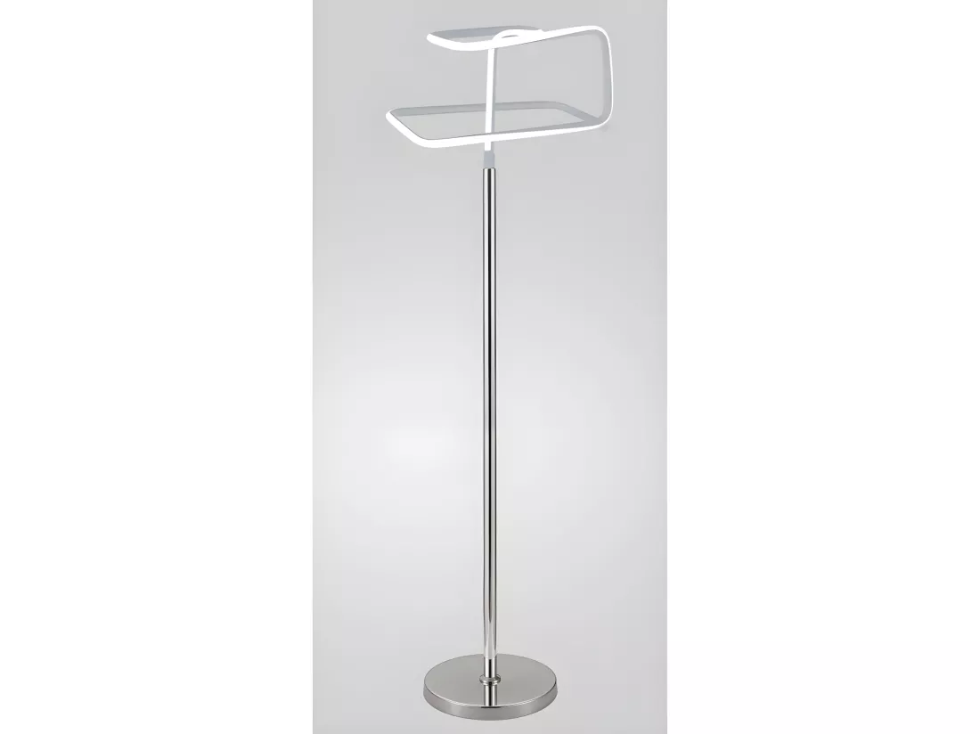 Lampadaire LED 167 cm design abstrait pied métal chromé - SQUARE