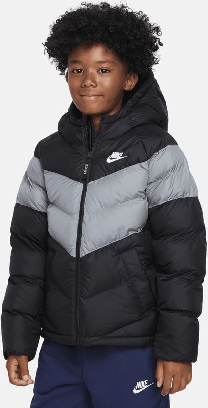 Nike kinderjack met synthetische vulling en capuchon - Zwart