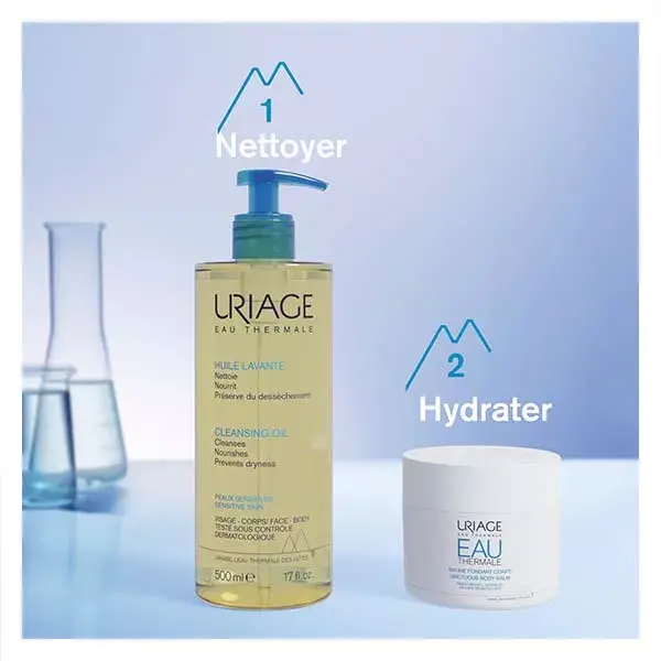 Óleo de Limpeza Nutritivo Uriage, Sem Sabão, para Pele Sensível, Corporal, 500ml