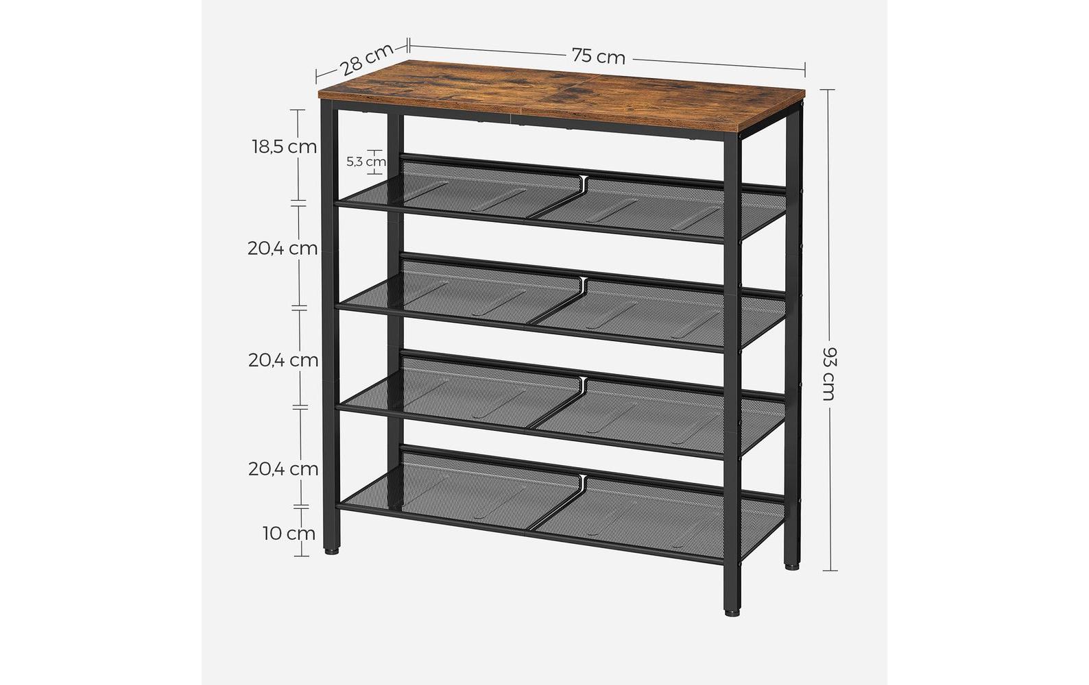 Schuhorganizer 75 x 93 cm, Braun/SchwarzSchuhgestell