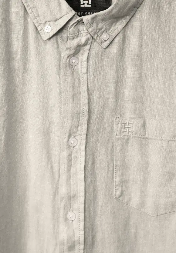 Button Down Leinenhemd - beach stone