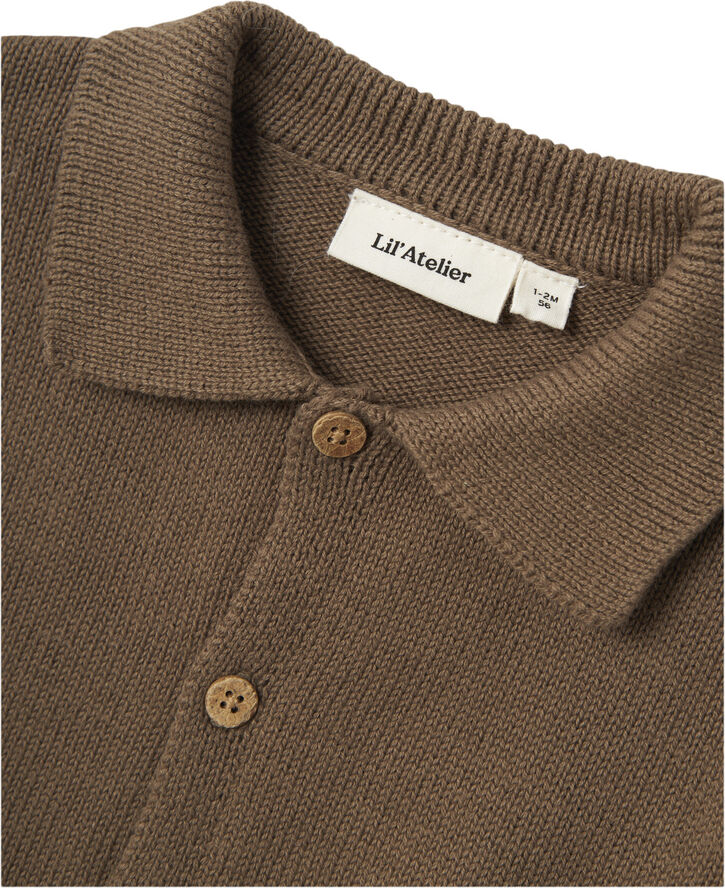 Lil' Atelier NBMTHEO LS LOOSE KNIT CARD LIL Shitake