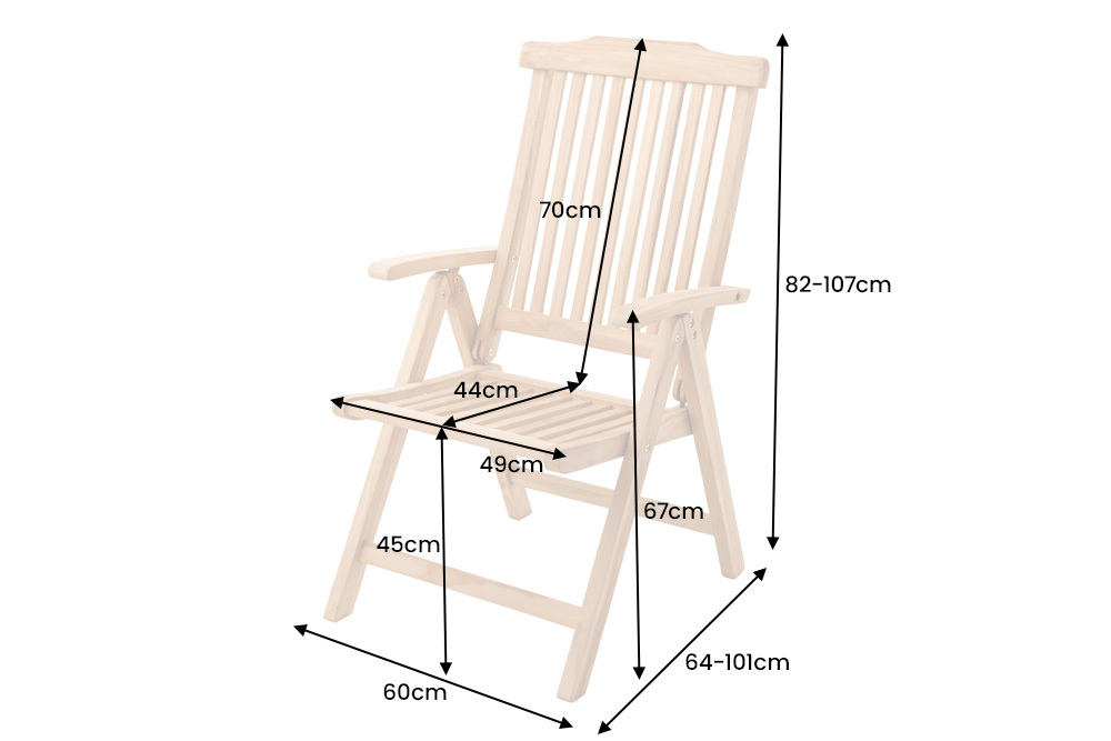 Massiver Gartenstuhl EMPIRE TEAK Teakholz klappbar