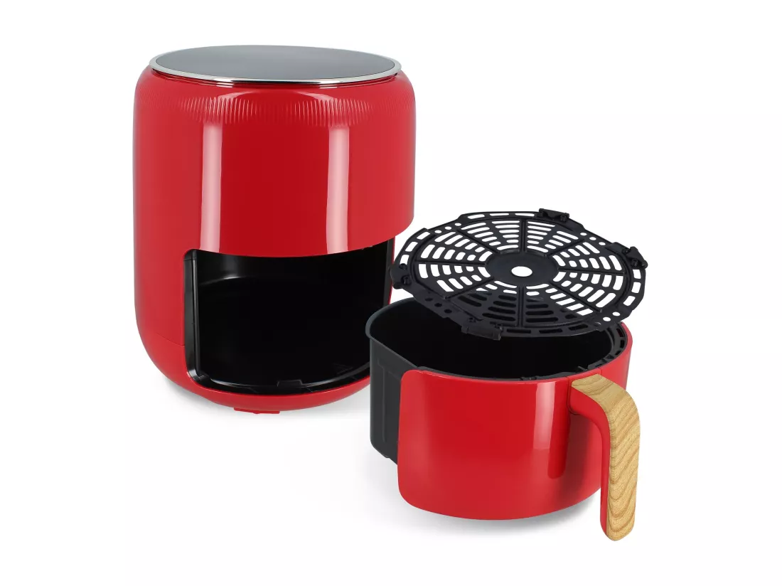 Menastyl - Friteuse A Air Chaud 4.5l Colorama Magenta Poignee Finition Bois
