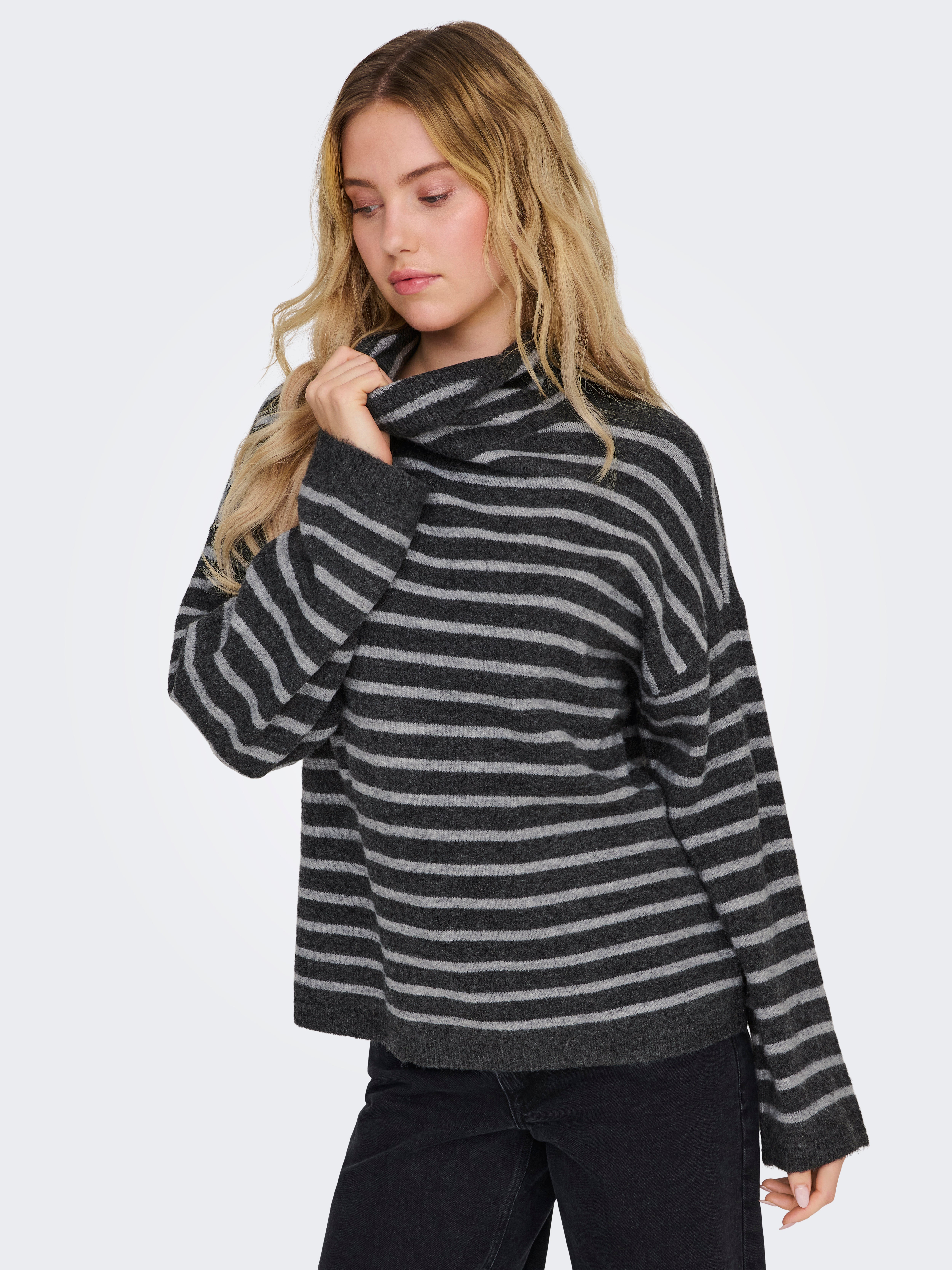 ONLTALIO Strickpullover Dark Grey Melange