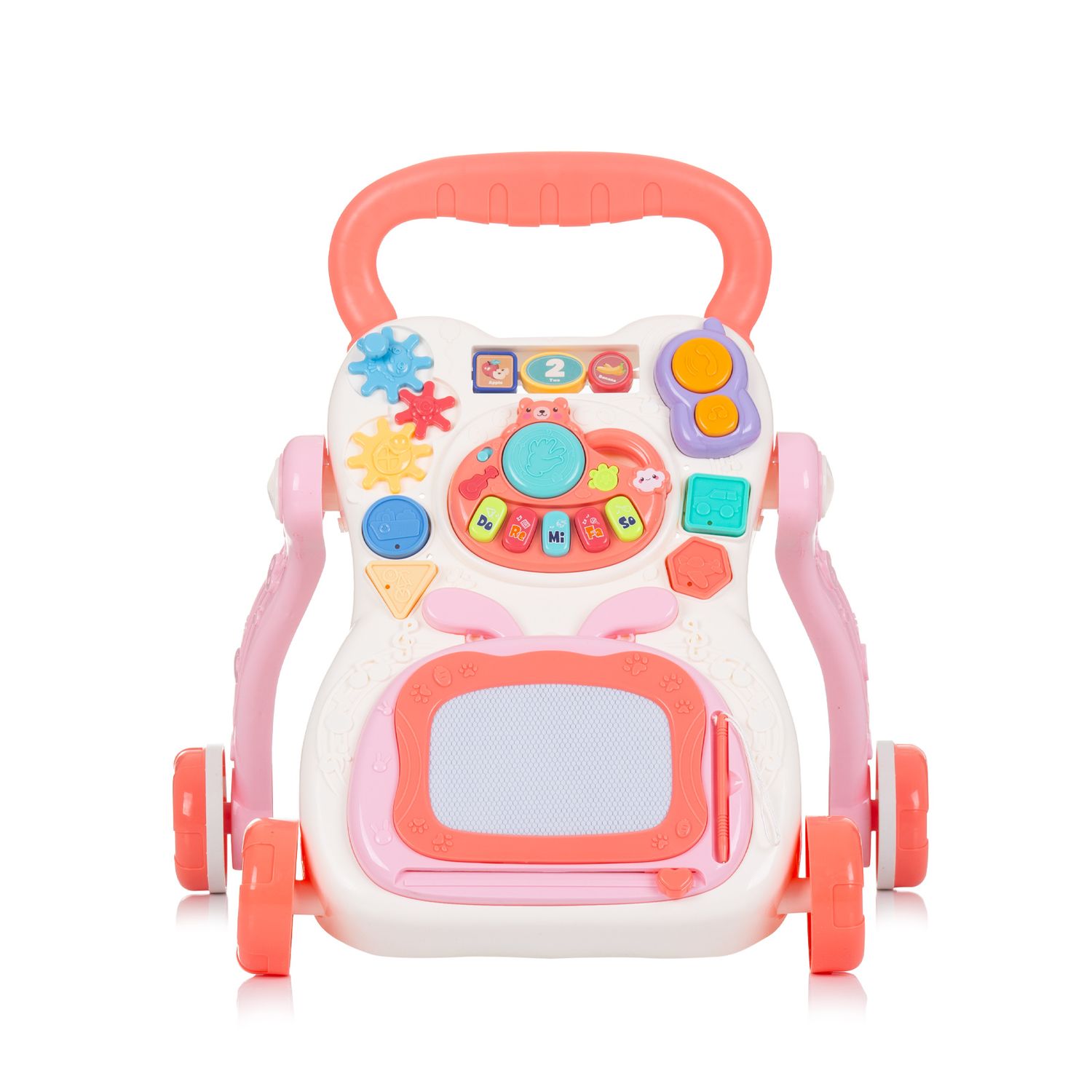 Chipolino Lauflernwagen Funny Games, Tasten, Musik, Telefon, Piano, Zeichenbrett pink