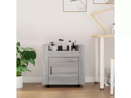Chariot de bureau Sonoma gris 60x45x60 cm Bois d'ingénierie