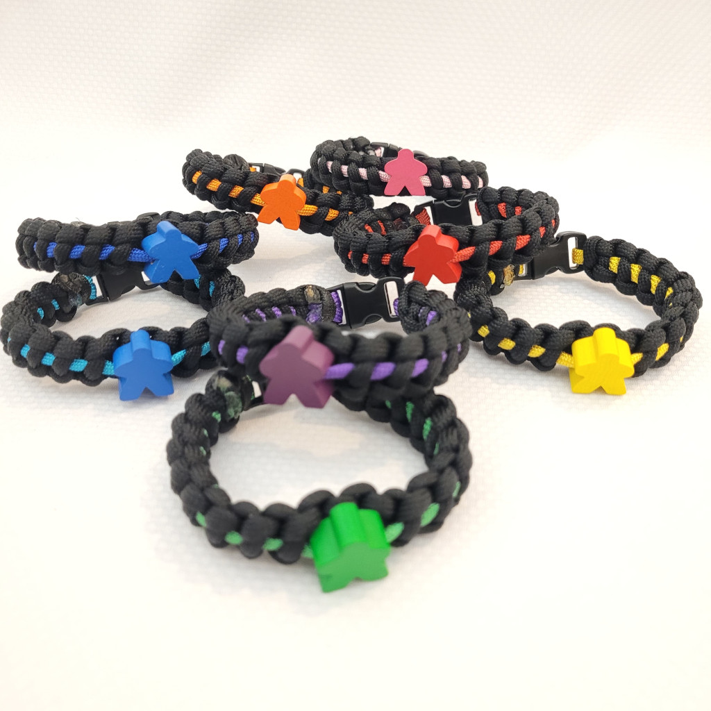 Bracelet meeple paracorde - Vert