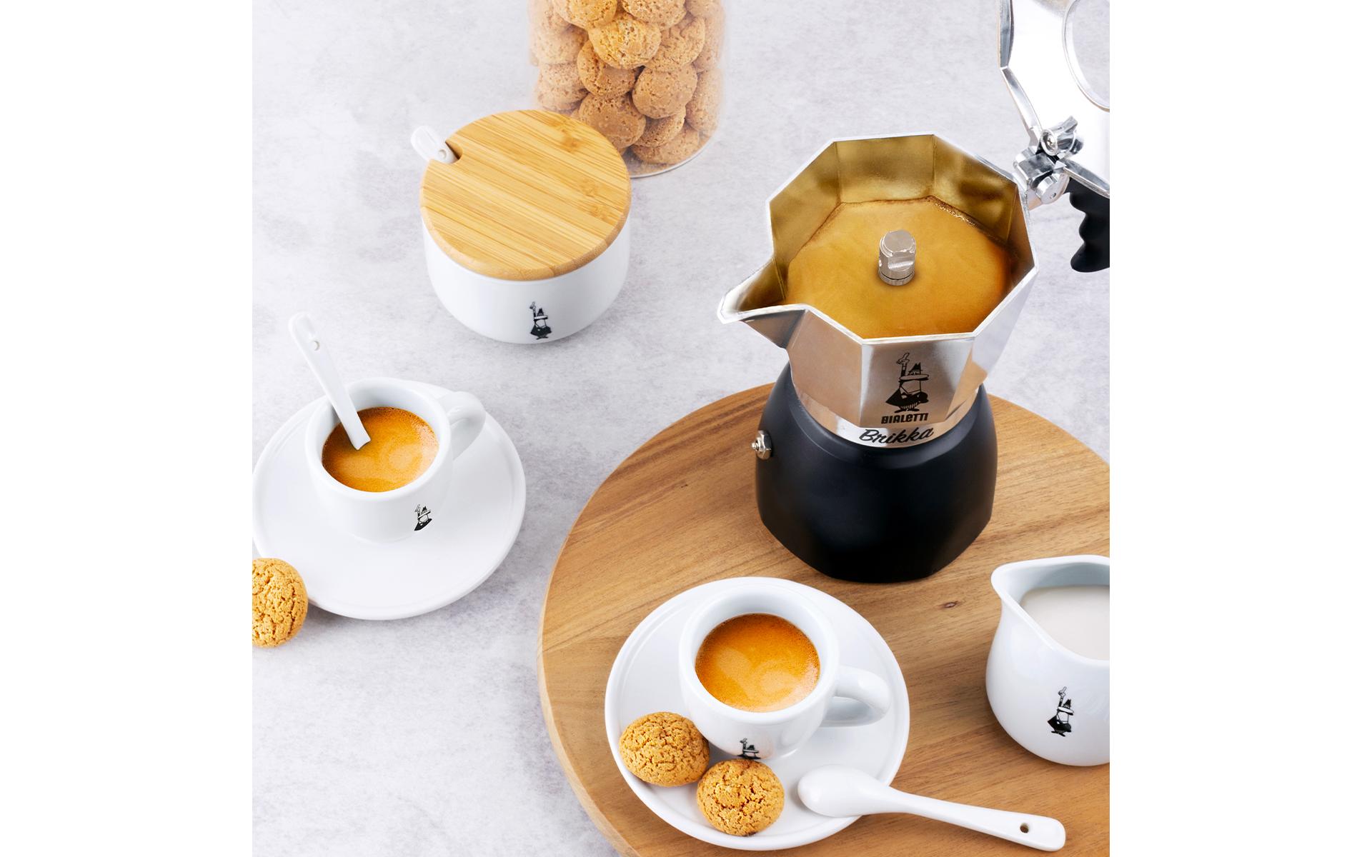 Espressokocher Brikka 4 Tassen, SilberItalienische Espressokanne – ein Design-Klassiker