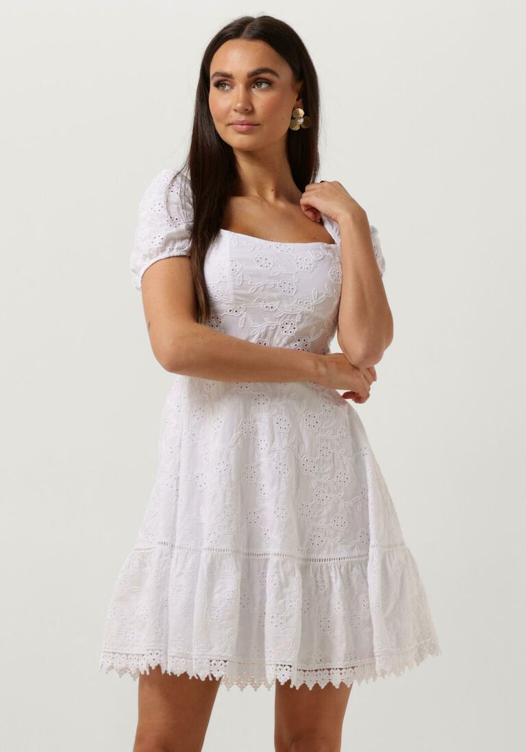 GUESS witte guess mini jurk ss clio flare midi dress