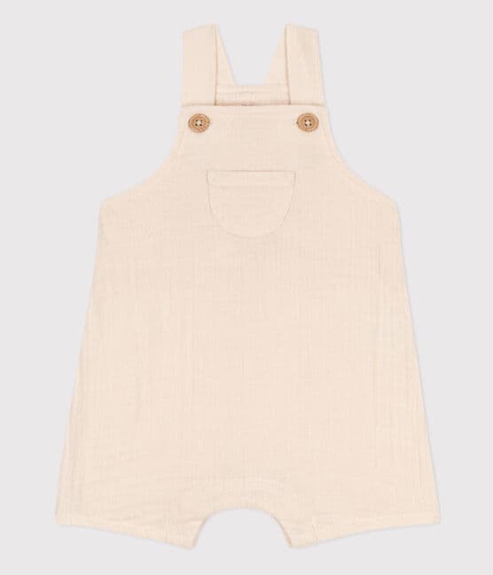 Salopette courte en gaze de coton bébé