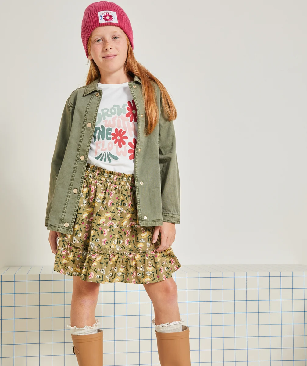 VESTE FILLE KAKI LESS WATER AVEC POCHES