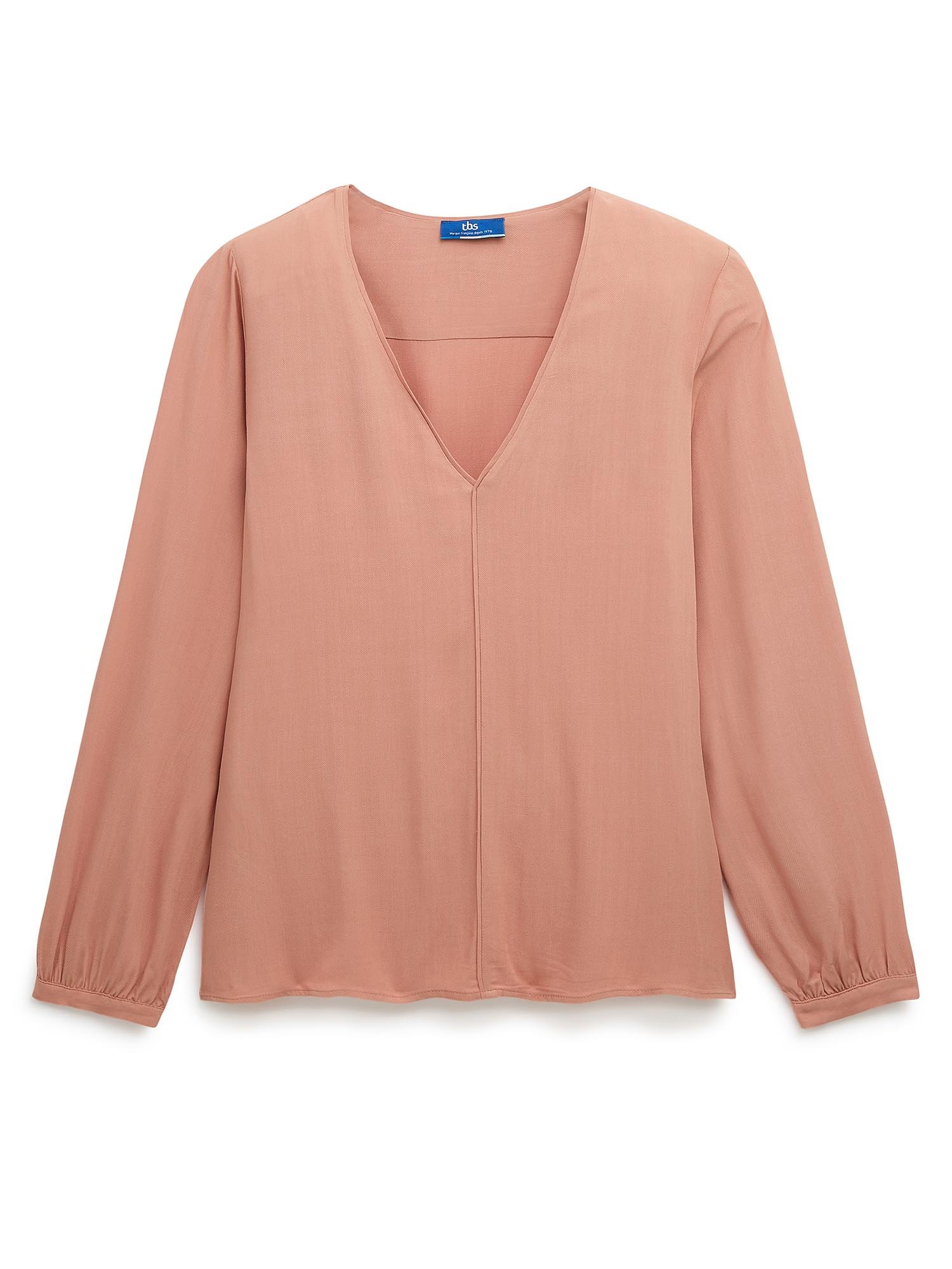 Blouse Femme Col V Rose