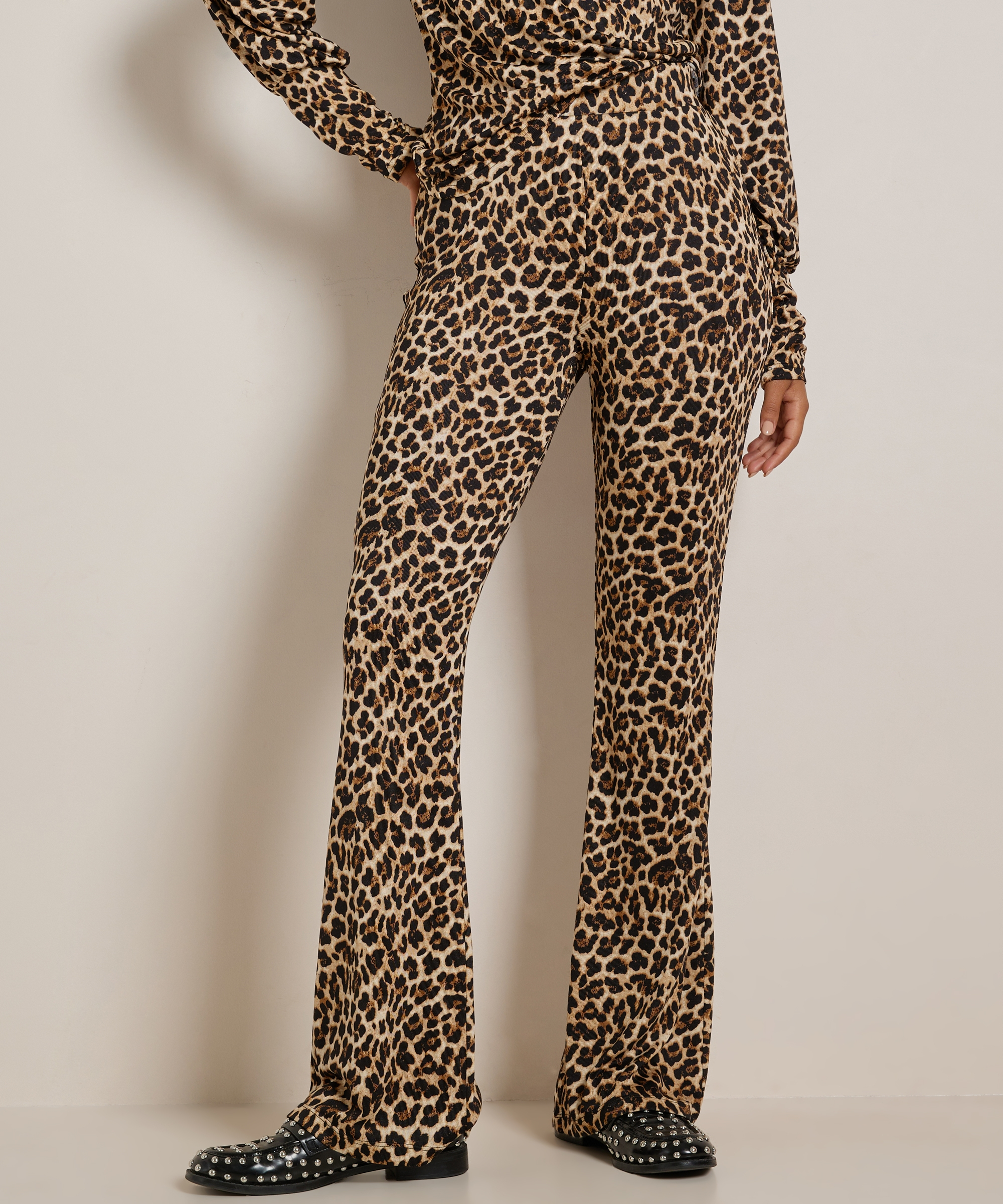 flared fit broek met print