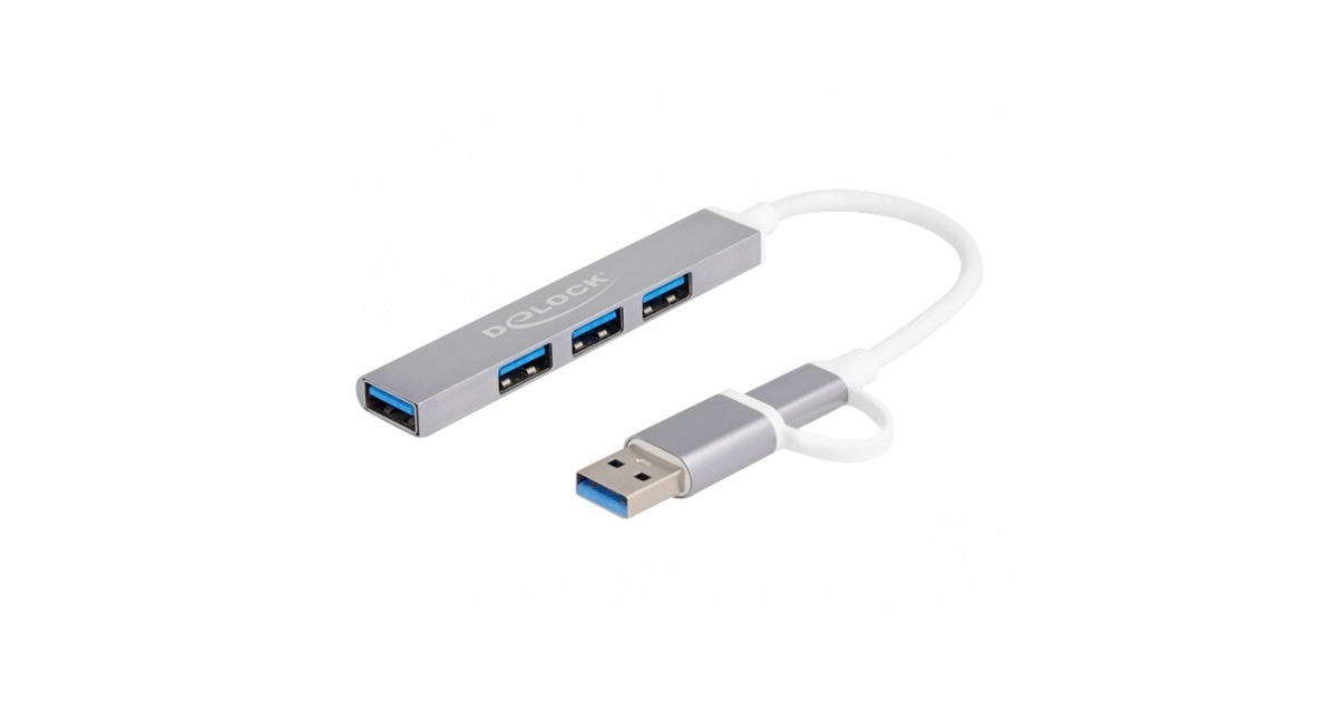 DeLOCK64214 usb-hub  (3x USB-A 2.0, 1x USB-A 3.2 Gen 1 (5 Gbit/s))