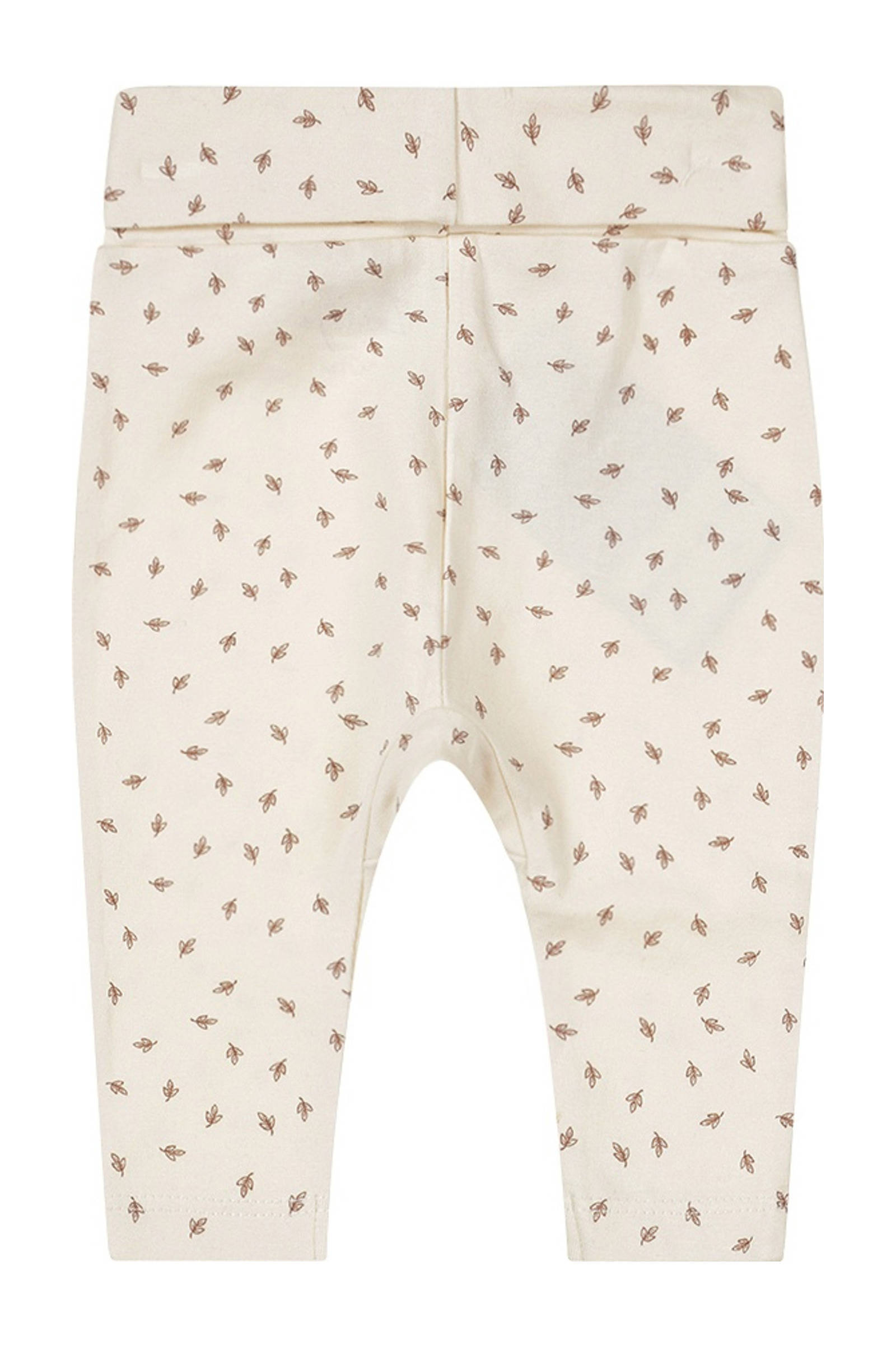 Dirkje baby broek met all over print offwhite/bruin