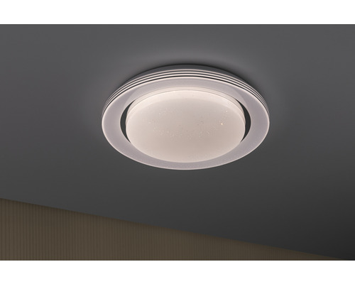 LED plafondlamp 24W 750 lm RGB Ø 37,5 cm SpacyColor chroom + afstandsbediening + regenboogeffect + instelbaar wit + nachtlampfunctie